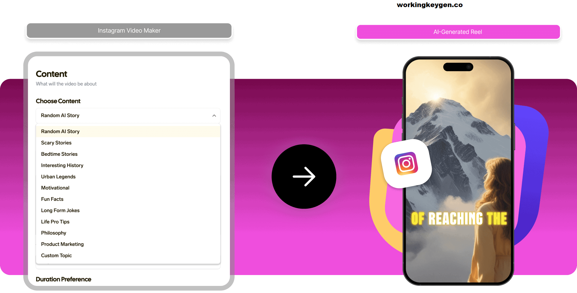 one-click reel / shorts maker software